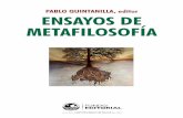 PABLO QUINTANILLA, editor ENSAYOS DE METAFILOSOFÍA