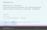 Materia: Teoría Contemporáneas en Geografía (Periodo ...