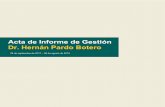 Acta de Informe de Gestión Dr. Hernán Pardo Botero