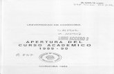 APERTURA DEL CURSO ACADEMICO 1989-90