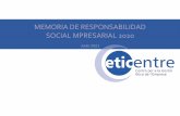 MEMORIA DE RESPONSABILIDAD SOCIAL MPRESARIAL 2020
