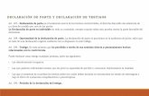 DECLARACIÓN DE PARTE Y DECLARACIÓN DE TESTIGOS