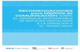 RECOMENDACIONES para MEDIOS de COMUNICACIÓN SOBRE EL ...