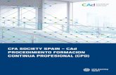 CFA SOCIETY SPAIN – CAd PROCEDIMIENTO FORMACION CONTINUA …