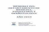 MEMORIA DEL DEPARTAMENTO DE MEDICINA, PSIQUIATRÍA Y ...