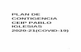 PLAN DE CONTIGENCIA CEIP PABLO IGLESIAS 2020-21(COVID-19)