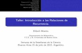 Taller: Introducción a las Relaciones de Recurrencia.