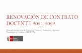 RENOVACIÓN DE CONTRATO DOCENTE 2021-2022