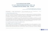 LA EDUCACIÓN Y LA UNIVERDIDAD EN LA CONSTITUCIÓN DE 1993