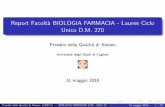 Report Facoltà BIOLOGIA FARMACIA - Lauree Ciclo Unico D.M. 270
