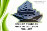 AUDIENCIA PUBLICA DE RENDICION DE CUENTAS FINAL