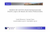 BASES DE DATOS (IG18 Semipresencial) Diseño Lógico de ...
