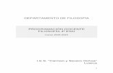 DEPARTAMENTO DE FILOSOFÍA PROGRAMACIÓN DOCENTE FILOSOFÍA ...