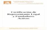 Certificación de Representante Legal y Fundadores Activos