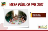 MESA PÚBLICA PAE 2017 - ibague.gov.co