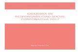 MEMORIA DE RESPONSABILIDAD SOCIAL CORPORATIVA 2017