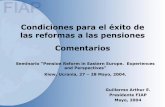 Condiciones para el éxito de las reformas a las pensiones ...