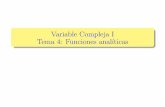 Variable Compleja I - Tema 4: Funciones analíticas