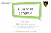 COLEGIO MARTA BRUNET PUNTA DE CORTES Guía N 10 Lenguaje