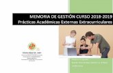 MEMORIA DE GESTIÓN CURSO 2018-2019 Prácticas Académicas ...