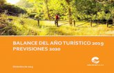 BALANCE DEL AÑO TURÍSTICO 2019 PREVISIONES 2020