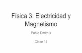 Física 3: Electricidad y Clase 14 Magnetismo Pablo Dmitruk