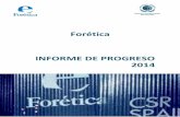Forética INFORME DE PROGRESO 2014