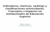 Indicadores, metricas, rankings y clasificaciones ...
