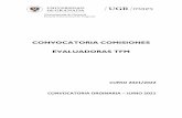 CONVOCATORIA COMISIONES EVALUADORAS TFM