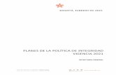 PLANES DE LA POLÍTICA DE INTEGRIDAD VIGENCIA 2021