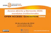 Acceso abierto y Horizonte 2020: mandatos institucionales